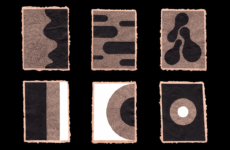 Handcrafted cotton paper artwork series, acrylic & ink marker on cotton paper, 20x25cm each